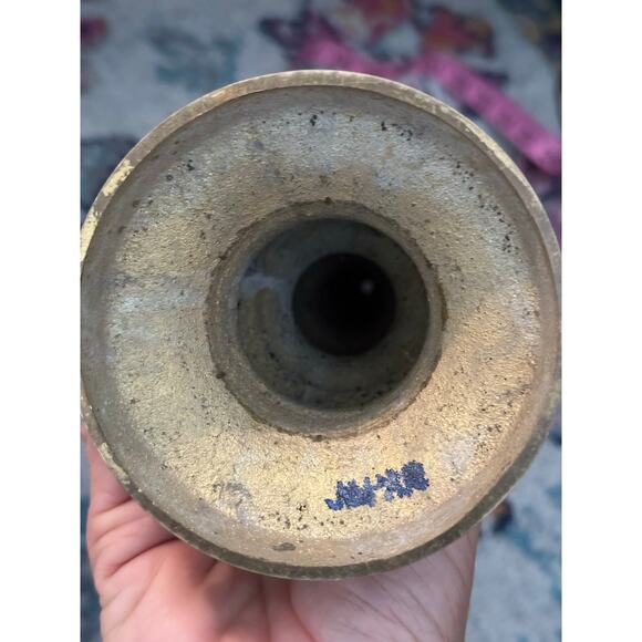 Vintage Brass Heavy Home Tall Antique Gold Wedding Decor Candlestick Holder - Picture 5 of 6